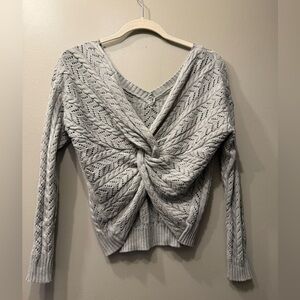 Sage Green Twist Back Knit Sweater